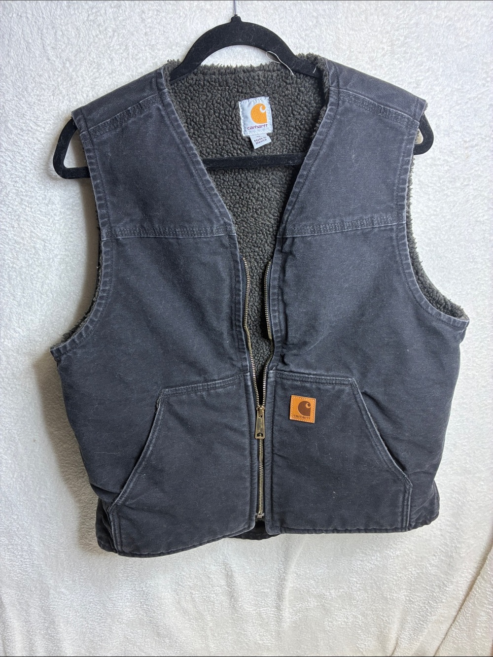 Carhartt Dark Gray Sherpa-Lined Utility Vest